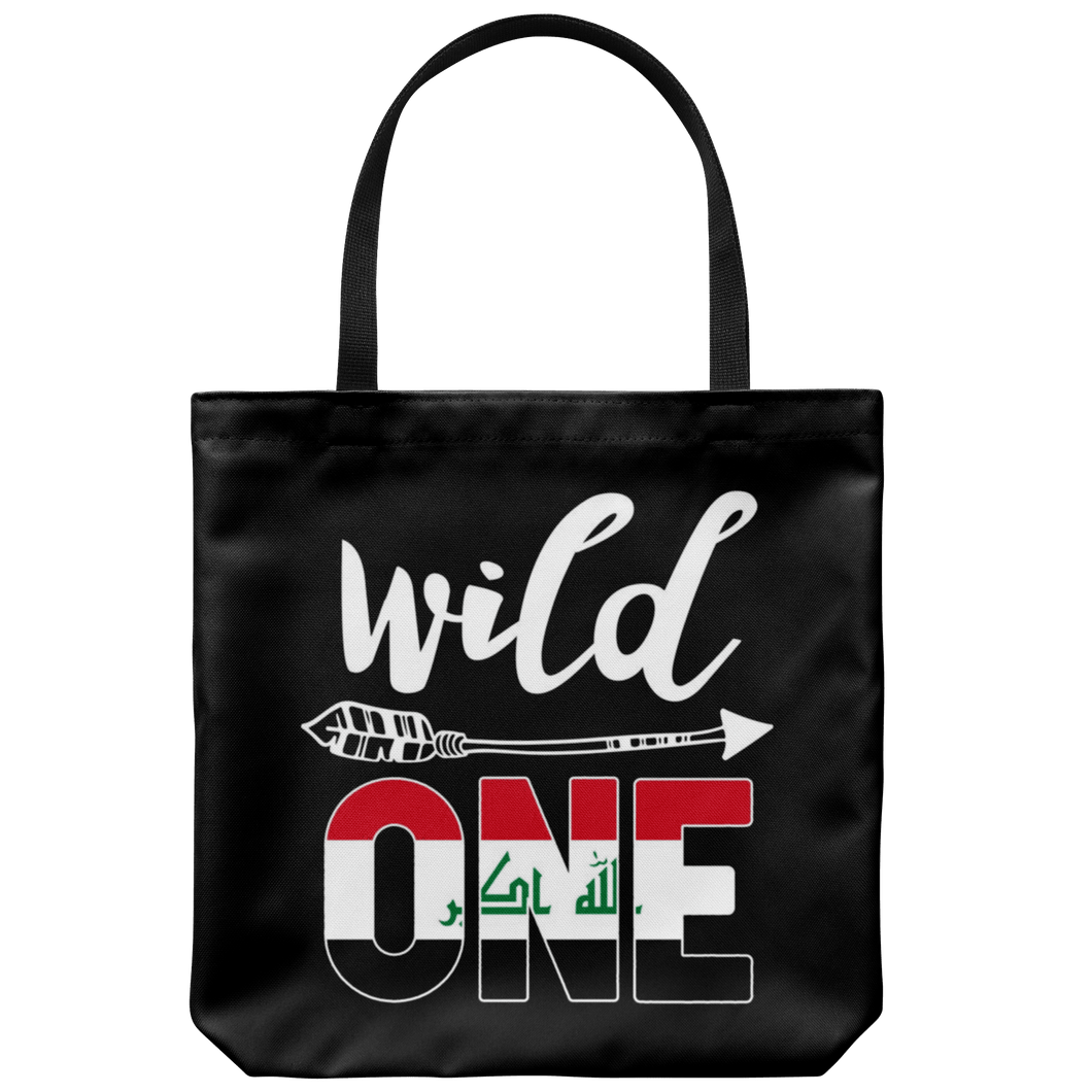 RobustCreative-Iraq Wild One Birthday Outfit 1 Iraqi Flag Tote Bag Gift Idea
