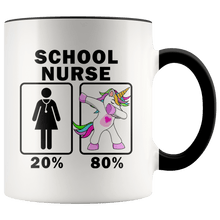 Load image into Gallery viewer, RobustCreative-School Nurse Dabbing Unicorn 20 80 Principle Superhero Girl Womens - 11oz Accent Mug Medical Personnel Gift Idea
