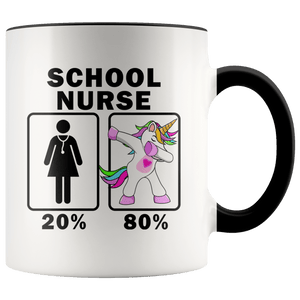 RobustCreative-School Nurse Dabbing Unicorn 20 80 Principle Superhero Girl Womens - 11oz Accent Mug Medical Personnel Gift Idea