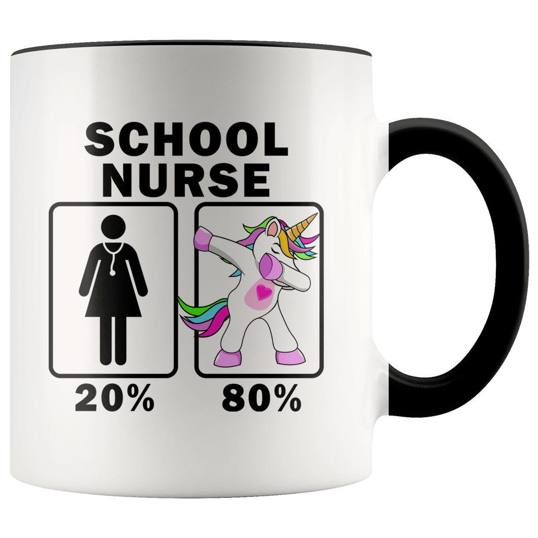 RobustCreative-School Nurse Dabbing Unicorn 20 80 Principle Superhero Girl Womens - 11oz Accent Mug Medical Personnel Gift Idea