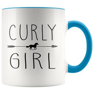 RobustCreative-Curly Horse Girl Gifts Horses Lover Riding Racing - 11oz Accent Mug Riding Lover Gift Idea