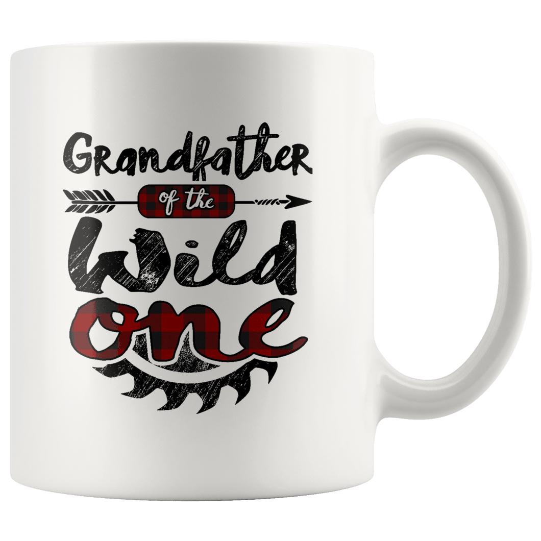 RobustCreative-Grandfather of the Wild One Lumberjack Woodworker - 11oz White Mug sawdust is mans glitter Gift Idea