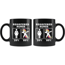 Load image into Gallery viewer, RobustCreative-Registered Nurse Dabbing Unicorn 80 20 Principle Superhero Girl Womens - 11oz Black Mug Medical Personnel Gift Idea
