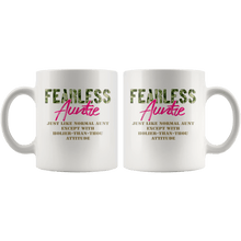 Load image into Gallery viewer, RobustCreative-Just Like Normal Fearless Auntie Camo Uniform - Military Family 11oz White Mug Active Component on Duty support troops Gift Idea - Both Sides Printed

