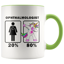 Load image into Gallery viewer, RobustCreative-Ophthalmologist Dabbing Unicorn 20 80 Principle Superhero Girl Womens - 11oz Accent Mug Medical Personnel Gift Idea
