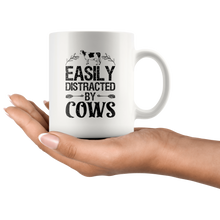 Load image into Gallery viewer, RobustCreative-Easily Distracted By Cows Cow Farmer Funny Gifts - 11oz White Mug country Farm urban farmer Gift Idea
