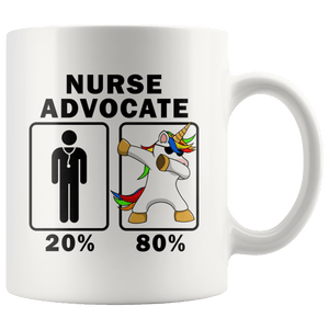 RobustCreative-Nurse Advocate Dabbing Unicorn 80 20 Principle Graduation Gift Mens - 11oz White Mug Medical Personnel Gift Idea