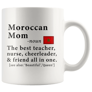 RobustCreative-Moroccan Mom Definition Morocco Flag Mothers Day - 11oz White Mug family reunion gifts Gift Idea