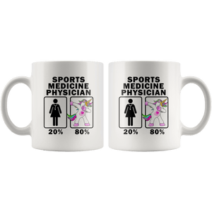 RobustCreative-Sports Medicine Physician Dabbing Unicorn 20 80 Principle Superhero Girl Womens - 11oz White Mug Medical Personnel Gift Idea