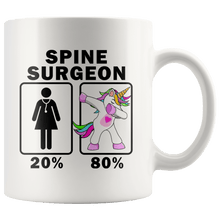 Load image into Gallery viewer, RobustCreative-Spine Surgeon Dabbing Unicorn 20 80 Principle Superhero Girl Womens - 11oz White Mug Medical Personnel Gift Idea
