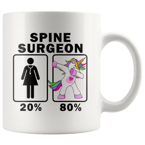 RobustCreative-Spine Surgeon Dabbing Unicorn 20 80 Principle Superhero Girl Womens - 11oz White Mug Medical Personnel Gift Idea