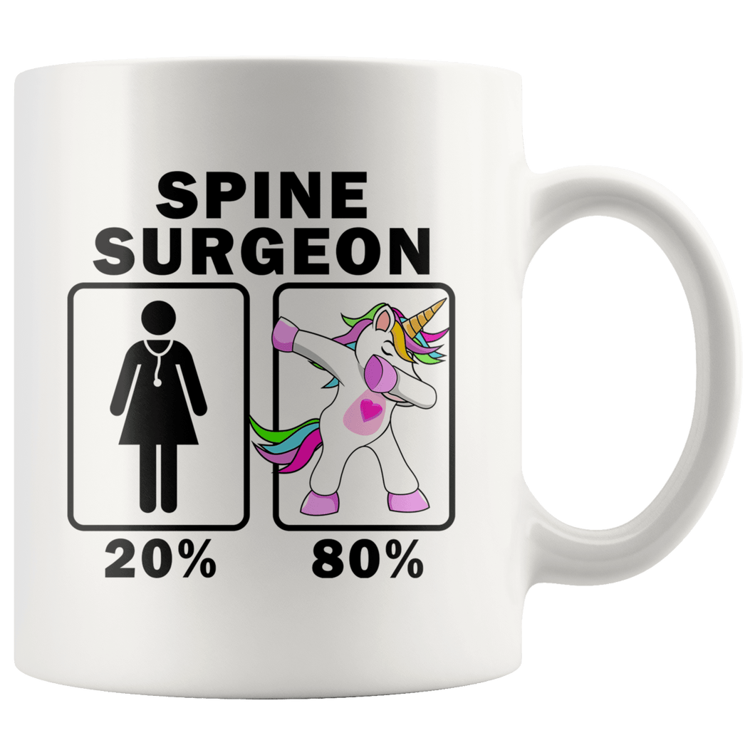 RobustCreative-Spine Surgeon Dabbing Unicorn 20 80 Principle Superhero Girl Womens - 11oz White Mug Medical Personnel Gift Idea