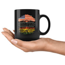Load image into Gallery viewer, RobustCreative-Ghanaian Roots American Grown Fathers Day Gift - Ghanaian Pride 11oz Funny Black Coffee Mug - Real Ghana Hero Flag Papa National Heritage - Friends Gift - Both Sides Printed
