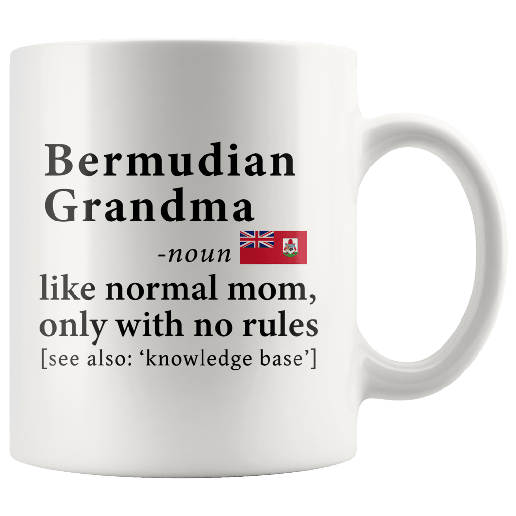 RobustCreative-Bermudian Grandma Definition Bermuda Flag Grandmother - 11oz White Mug family reunion gifts Gift Idea