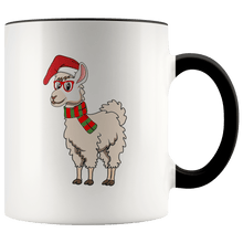 Load image into Gallery viewer, RobustCreative-Llama Dabbing Santa Hipster Glasses Alpaca Lover Santas Hat - 11oz Accent Mug Christmas gift idea Gift Idea
