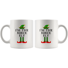 Load image into Gallery viewer, RobustCreative-Im The Niece Elf Matching Family Christmas - 11oz White Mug Christmas group green pjs costume Gift Idea
