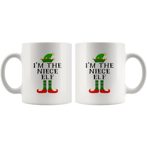 RobustCreative-Im The Niece Elf Matching Family Christmas - 11oz White Mug Christmas group green pjs costume Gift Idea