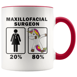 RobustCreative-Maxillofacial Surgeon Dabbing Unicorn 80 20 Principle Superhero Girl Womens - 11oz Accent Mug Medical Personnel Gift Idea