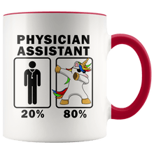 Load image into Gallery viewer, RobustCreative-Physician Assistant Dabbing Unicorn 80 20 Principle Graduation Gift Mens - 11oz Accent Mug Medical Personnel Gift Idea
