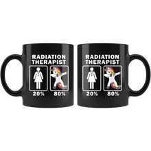 Load image into Gallery viewer, RobustCreative-Radiation Therapist Dabbing Unicorn 80 20 Principle Superhero Girl Womens - 11oz Black Mug Medical Personnel Gift Idea
