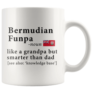 RobustCreative-Bermudian Funpa Definition Bermuda Flag Grandpa Day - 11oz White Mug family reunion gifts Gift Idea