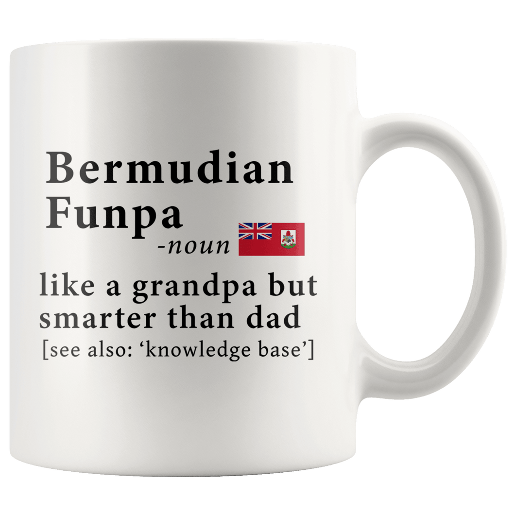 RobustCreative-Bermudian Funpa Definition Bermuda Flag Grandpa Day - 11oz White Mug family reunion gifts Gift Idea