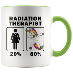 RobustCreative-Radiation Therapist Dabbing Unicorn 80 20 Principle Superhero Girl Womens - 11oz Accent Mug Medical Personnel Gift Idea