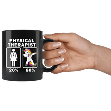 Load image into Gallery viewer, RobustCreative-Physical Therapist Dabbing Unicorn 80 20 Principle Superhero Girl Womens - 11oz Black Mug Medical Personnel Gift Idea
