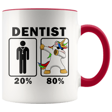 Load image into Gallery viewer, RobustCreative-Dentist Dabbing Unicorn 80 20 Principle Graduation Gift Mens - 11oz Accent Mug Medical Personnel Gift Idea
