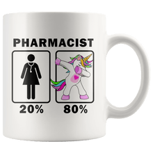 Load image into Gallery viewer, RobustCreative-Pharmacist Dabbing Unicorn 20 80 Principle Superhero Girl Womens - 11oz White Mug Medical Personnel Gift Idea
