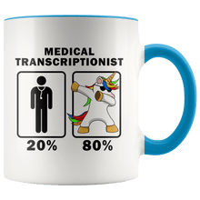 Load image into Gallery viewer, RobustCreative-Medical Transcriptionist Dabbing Unicorn 80 20 Principle Graduation Gift Mens - 11oz Accent Mug Medical Personnel Gift Idea
