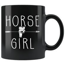 Load image into Gallery viewer, RobustCreative-Vermont Horse Girl Gifts Vermonter Shape Country for women - 11oz Black Mug Racing Lover Gift Idea
