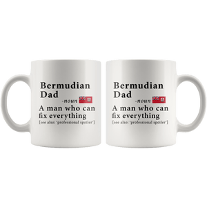 RobustCreative-Bermudian Dad Definition Bermuda Flag Fathers Day - 11oz White Mug family reunion gifts Gift Idea