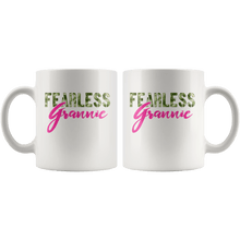 Load image into Gallery viewer, RobustCreative-Fearless Grannie Camo Hard Charger Veterans Day - Military Family 11oz White Mug Retired or Deployed support troops Gift Idea - Both Sides Printed

