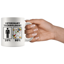 Load image into Gallery viewer, RobustCreative-Veterinary Technologist Dabbing Unicorn 80 20 Principle Graduation Gift Mens - 11oz White Mug Medical Personnel Gift Idea
