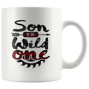 RobustCreative-Son of the Wild One Lumberjack Woodworker Sawdust - 11oz White Mug sawdust is mans glitter Gift Idea
