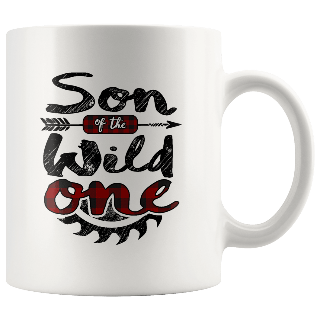 RobustCreative-Son of the Wild One Lumberjack Woodworker Sawdust - 11oz White Mug sawdust is mans glitter Gift Idea