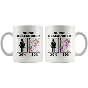 RobustCreative-Nurse Researcher Dabbing Unicorn 20 80 Principle Superhero Girl Womens - 11oz White Mug Medical Personnel Gift Idea