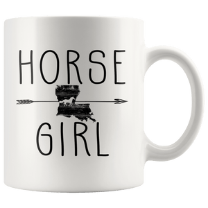 RobustCreative-Louisiana Horse Girl Gifts Louisianian Shape Country for women - 11oz White Mug Racing Lover Gift Idea