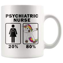 Load image into Gallery viewer, RobustCreative-Psychiatric Nurse Dabbing Unicorn 80 20 Principle Superhero Girl Womens - 11oz White Mug Medical Personnel Gift Idea
