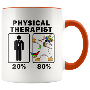 RobustCreative-Physical Therapist Dabbing Unicorn 80 20 Principle Graduation Gift Mens - 11oz Accent Mug Medical Personnel Gift Idea