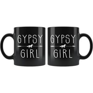 RobustCreative-Gypsy Horse Girl Gifts Horses Lover Riding Racing - 11oz Black Mug Riding Lover Gift Idea