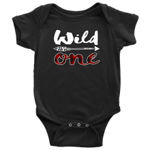 Load image into Gallery viewer, RobustCreative-1st Birthday Dad &amp; Baby Matching Outfit Buffalo Plaid Wild One First Bodysuit &amp; Mens T-Shirt Lumberjack Set
