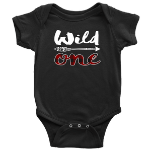 RobustCreative-1st Birthday Dad & Baby Matching Outfit Buffalo Plaid Wild One First Bodysuit & Mens T-Shirt Lumberjack Set