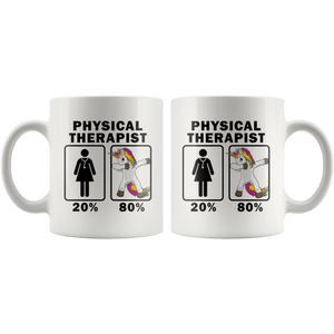 RobustCreative-Physical Therapist Dabbing Unicorn 80 20 Principle Superhero Girl Womens - 11oz White Mug Medical Personnel Gift Idea