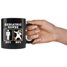 Load image into Gallery viewer, RobustCreative-Geriatric Nurse Dabbing Unicorn 80 20 Principle Graduation Gift Mens - 11oz Black Mug Medical Personnel Gift Idea
