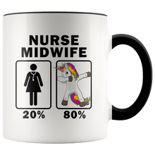 Load image into Gallery viewer, RobustCreative-Nurse Midwife Dabbing Unicorn 80 20 Principle Superhero Girl Womens - 11oz Accent Mug Medical Personnel Gift Idea
