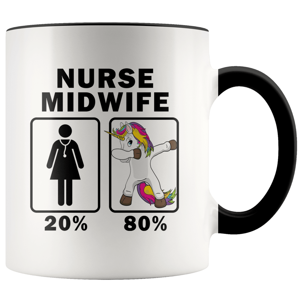 RobustCreative-Nurse Midwife Dabbing Unicorn 80 20 Principle Superhero Girl Womens - 11oz Accent Mug Medical Personnel Gift Idea