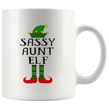 Load image into Gallery viewer, RobustCreative-Im The Sassy Aunt Elf Family Matching Outfits PJ - 11oz White Mug Christmas group green pjs costume Gift Idea
