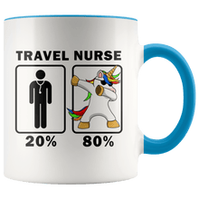 Load image into Gallery viewer, RobustCreative-Travel Nurse Dabbing Unicorn 80 20 Principle Graduation Gift Mens - 11oz Accent Mug Medical Personnel Gift Idea
